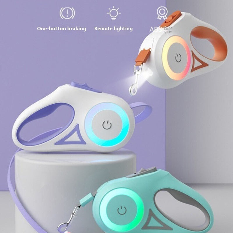 LED retractable dog leash with built-in spotlight – product view 3