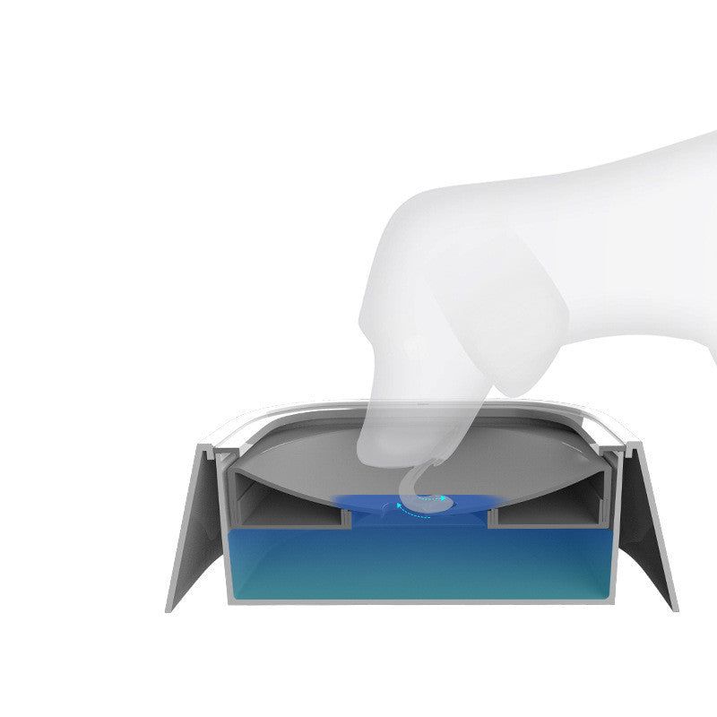 Cross-section of the anti-spill pet water bowl design