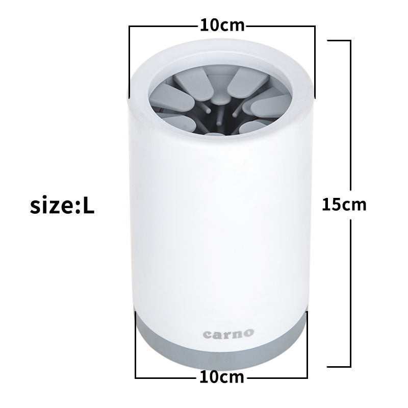 Pet paw cleaner cup with soft silicone bristles