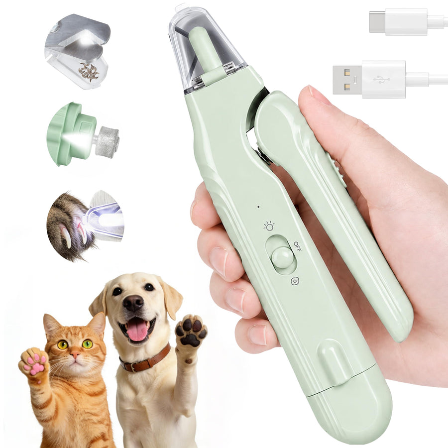 Pet nail grooming tool with clipper and grinder