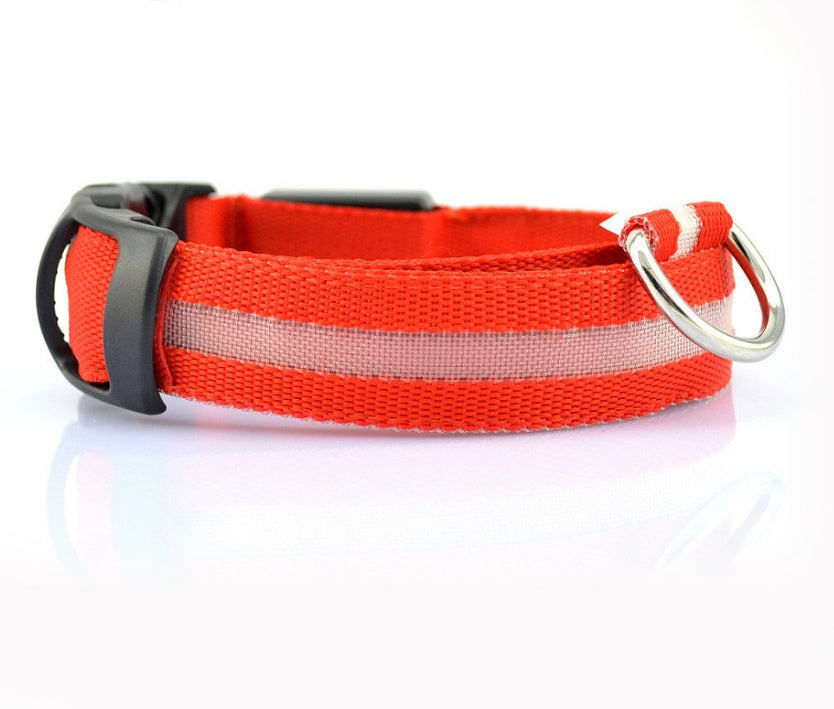 Red rechargeable LED dog collar