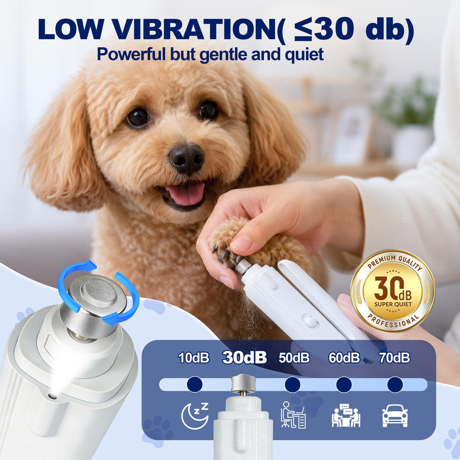 Low-noise dog nail grinder grooming tool