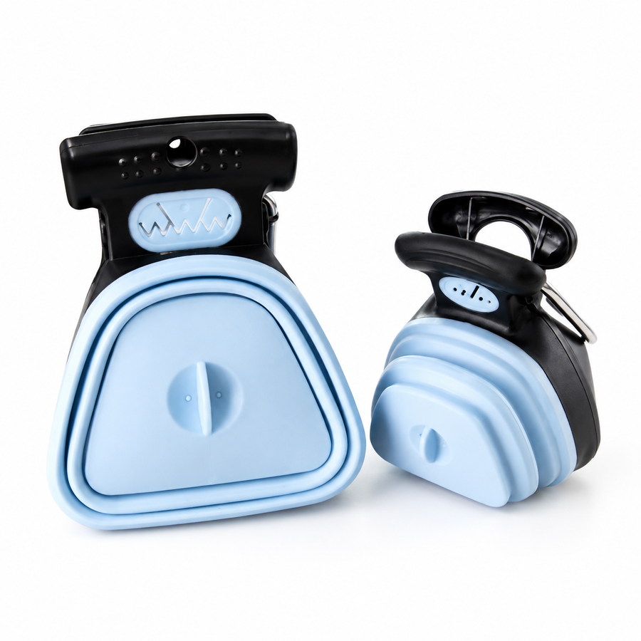 Foldable dog poop scooper for cleaner hands-free pickup