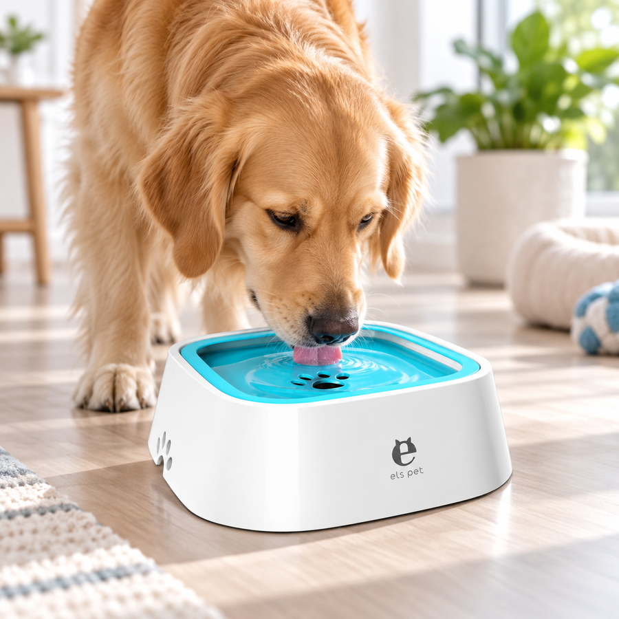 Anti-Spill Dog Bowl – 1.5L Floating Plate Slow Drinker