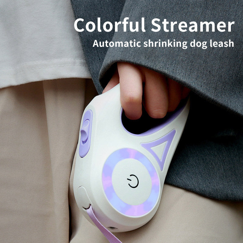 LED retractable dog leash with built-in spotlight – product view 4