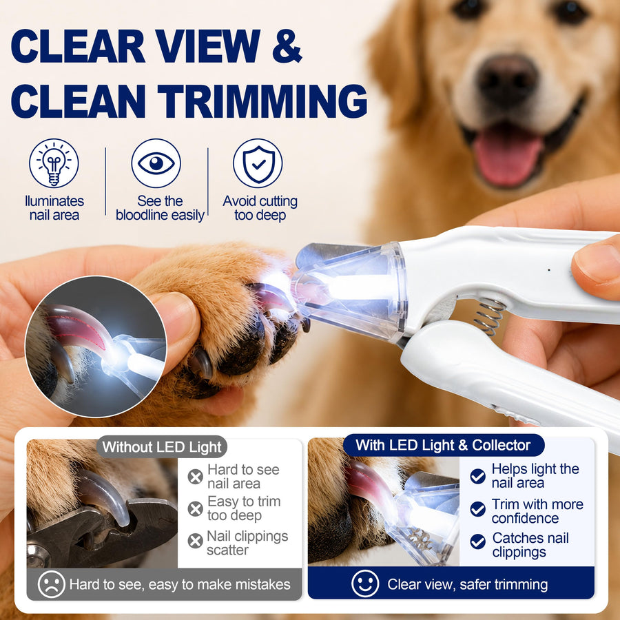 LED dog nail clipper for at-home grooming